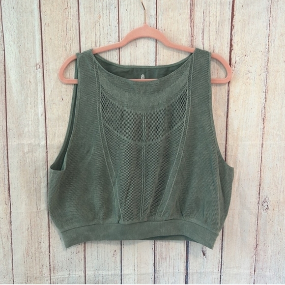 NWOT Free People Running Through My Mind Tank M Sage Green - Picture 5 of 8